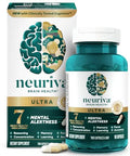 NEURIVA Ultra Decaffeinated Clinically Tested Nootropic Brain Supplement for Mental Alertness Memory Focus and Concentration Cognivive Neurofactor Phosphatidylserine Vitamins B6 B12 60 Capsules
