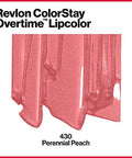 Revlon Liquid Lipstick With Clear Lip Gloss Colorstay Overtime Lipcolor Dual Ended With Vitamin E 410 Perennial Peach 0.07 Fl Oz