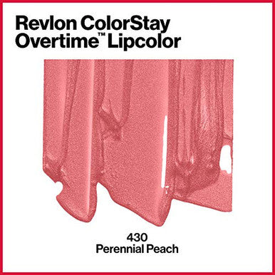 Revlon Liquid Lipstick With Clear Lip Gloss Colorstay Overtime Lipcolor Dual Ended With Vitamin E 410 Perennial Peach 0.07 Fl Oz