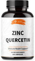 Sirunes Zinc Quercetin Capsules 100Pcs- Zinc Supplements For Immune Support- Zinc For Men And Women Non-Gmo And Gluten Supplement