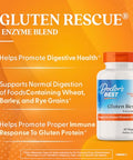 Doctor'S Best Gluten Rescue - Digestive Enzymes Capsules For Women & Men Protease Enzyme Blend Digestive Health Supplement Supports Digestion Of Foods W/Wheat Barley & Rye 60 Ct Veg Caps
