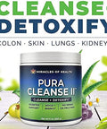 Miracles of Health Pura Cleanse Super Herb and Fiber Detox Drink Daily Cleanse for the Colon Lungs Skin and Kidneys - Made with Ingredients Soluable and Insoluable Fiber