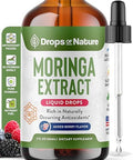 Moringa Liquid Drops Supplement Vegan Gluten Free Greens Superfood Powder & Moringa Capsules Alternative Mix With Tea Drinks Packed With Antioxidants For Natural Vitality (Mixed Berry 60 Ml)