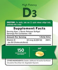 Nature's Truth Vitamin D3 2000 IU Softgels for Adults 150 Count High Potency NonGMO and Gluten Free Supplement High Potency NonGMO and Gluten Free Supplement