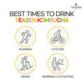 Teazen 5 Flavors 50 Sticks Variety Pack Kombucha Lemon Peach Berry Pineapple Citron Flavor (50 Sticks)