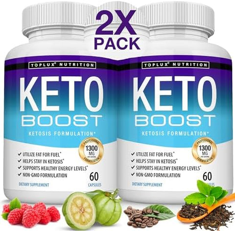 Toplux Keto Boost Diet Pills Ketosis Supplement Natural Exogenous Keto Formula Support Energy & Focus Advanced Ketones For Ketogenic Diet For Men Women