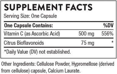 Thorne Vitamin C - Blend Of Vitamin C And Citrus Bioflavonoids From Oranges - Support Immune System, Production Of Cellular Energy, Collagen Production And Healthy Tissue - Gluten-- 90 Capsules