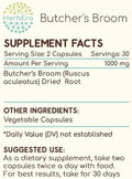 HerbEra Butcher's Broom 60 Capsules, 500 mg, Made with Butcher's Broom (Ruscus aculeatus) Dried Root (60 Capsules)