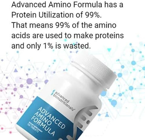 Advanced Amino Formula Tablets Amino Acid Supplement Build Muscle Post Workout Recovery Energy Stamina Non-Gmo Gluten Dairy Vegan (150 Tablets)