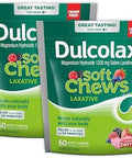 Dulcolax Soft Chews Saline Laxative Mixed Berry (60Ct) Gentle Constipation Relief Magnesium Hydroxide 1200Mg (Pack Of 2)