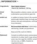 Natural Factors Vitamin B2 Riboflavin 100mg Support for Energy Normal Metabolism 90 Tablets