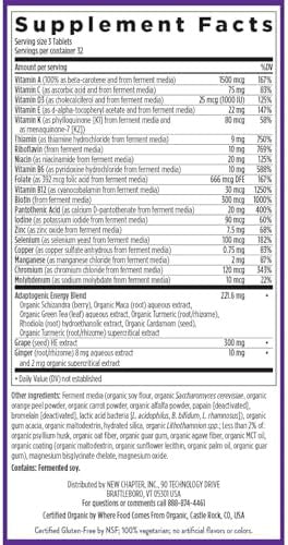Chapter Energy Supplement - Perfect Energy Multivitamin For Balanced Energy + Stress Support With B Vitamins + Vitamin D3 + Organic Non-Gmo Ingredients - 96 Ct