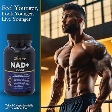 Ageless Nad+ Supplement - Nicotinamide Riboside Supplement For Healthy Aging And Cognitive Function - Promotes Endurance And Energy - 90 Count