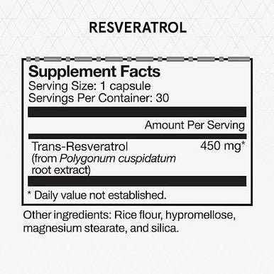 Momentous Resveratrol Supplement 450Mg - Trans-Resveratrol For Healthy Aging, Brain & Heart Support - Nsf Certified, Gmo-Free, Gluten Free, 30 Servings