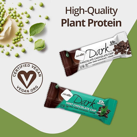 The Kitchen Queen Variety Pack Dark Protein Bars "Made For Nugo Nutrition " 12 Count " Flavors: Pretzel Mint Chocolate Chip Mocha Peanut Butter Coconut Chocolate Chipor Almond " Kosher Pareve Dairy Vegan Gluten "The Kitchen Queen" Packaging