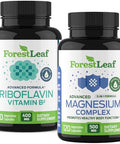 Forestleaf Riboflavin & Magnesium Migraine Supplement - Riboflavin 400Mg For Headache Relief - Ultimate Magnesium Bundle With B2 Vitamin 400Mg For Headache Migraine Relief Capsules