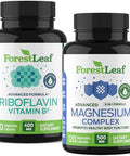 Forestleaf Riboflavin & Magnesium Migraine Supplement - Riboflavin 400Mg For Headache Relief - Ultimate Magnesium Bundle With B2 Vitamin 400Mg For Headache Migraine Relief Capsules