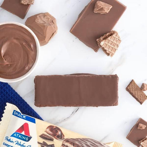 Atkins Protein Wafer Crisps Bundle Peanut Butter & Chocolate Cra Me Keto Friendly 5 Count Each