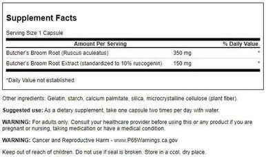 Swanson Butcher's Broom (Standardized) 150 Milligrams 120 Capsules (2 Pack)