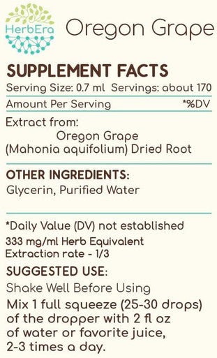 Oregon Grape B120 Alcohol-Free Herbal Extract Tincture, Super-Concentrated Responsibly farmed Oregon Grape (Mahonia spp.) (4 fl oz)