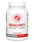 Silver Fern Regularity Digestive Supplement Capsules Brand - 1 Bottle = 30 Capsules = 30 Day Supply - Mucosave Fg (Prickly Pear Polysaccharides & Olive Leaf Polyphenols) & Sunfiber