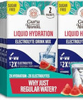 Gurunanda Hydramate Sugar Electrolyte Powder " Watermelon Flavor Electrolyte Drink With Vitamins B & C For Dehydration Exercise & Energy Nongmo 48 Count