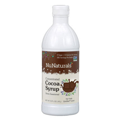 Nunaturals Stevia Syrup Sugar- Sweetener Plant-Based Sugar Substitute Zero Calorie Sugar- Syrup Chocolate 16 oz