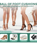 Welnove Gel Ball Of Foot Cushions - Welnove Metatarsal Pads Women Non-Slip Forefoot Cushion Shoes Inserts For Foot Pain Relief Comfort Shock Absorption & All-Day Wear In Sandals High Heels Flats 4 Pairs