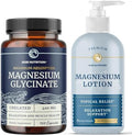 Nobi Nutrition Magnesium Lotion And Magnesium Glycinate Supplement Full Body Magnesium Support For Body And Mind With 8 Fl Oz Topical Magnesium Plus 400Mg Magnesium Glycinate Pills