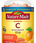 Nature Made Vitamin C Extra Strength 500 Mg Per Serving Dietary Supplement For Immune Support 180 Gummies 90 Day Supply