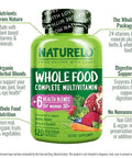 Naturelo Whole Food Multivitamin For Women 50 (Iron Free) - 120 Vegan Capsules And Whole Food Multivitamin For Men 50 120 Capsules Bundle