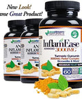 Ecostream Naturals Pack Of 2 Advanced Inflamease With Turmeric Curcumin Enzymes And Boswellia Vegetarian (Packaging May Vary)