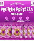 Crisp Power High Protein Pretzels Sea Salt High Protein Snack 28G Protein Low Carb Crunchy No Added Sugar Ketofriendly Snack 1.75 Oz Bags 6 Pack Vegan Plantbased Keto