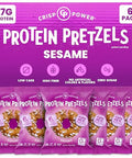Crisp Power High Protein Pretzels Variety Pack With Sea Salt Sesame & Everything 28G Plantbased Protein Per Bag Low Carb Crunchy No Added Sugar Ketofriendly Vegan Snack 1.75 Oz 6 Pack