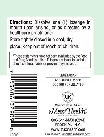 Maxi Health Methyl Folate Lozenges with B12 & B6 Flavored Memory Cardiovascular Health Hormone & Immune Support Gluten Kosher Berry 90 Count