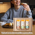Savannah Bee Everyday Honey Sampler Set - 3 Oz Sampler Set in 3 Bottles - Honey Set for Coffee, Tea, and Cheese Boards