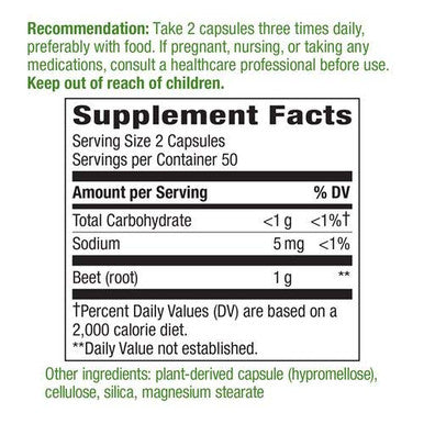 Nature's Way Beet Root 500 mg, 100 Capsules, Pack of 2