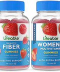 Lifeable Sugar Prebiotic Fiber + Women'S Multivitamin Gummies Bundle Great Tasting Vitamin Supplement Gluten Gmo Chewable Gummy