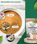 Tame prime USDA Organic Brown Monkfruit sweetener with Allulose from figs, 1 lb (454 g), 1:1 sweet like brown sugar, organic monk fruit without erythritol, 0 calories, 0 Glycemic index, Keto brown sugar, golden granulated, organic brown sugar substitute