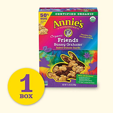 Annie's Organic Friends Bunny Graham Snacks, Chocolate Chip, Chocolate & Honey, 11.25 oz. and Annie's Organic Chocolate Chip Cookie Bites, 10 Packets, 10.5 oz.