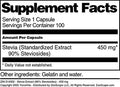 Terravita Stevia Extract (90% Steviosides) - 450 Mg (100 Capsules, Zin: 514502)