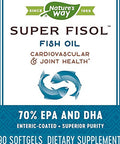 Nature's Way Super Fisol 70% EPA & DHA Enteric-Coated Fish Oil, No Fishy Burp-Back, 90 Count