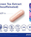 Pure Encapsulations Green Tea extract decaf 120 vegcaps