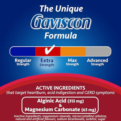 Gaviscon Extra Strength Flavour Burst Tablets 60 Count