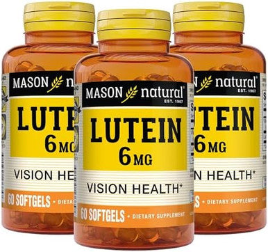 Mason Natural Lutein 6 Mg With Vitamin E 6 Month Supply Healthy Vision & Eye Function Supports Normal Eye Health Pack Of 3