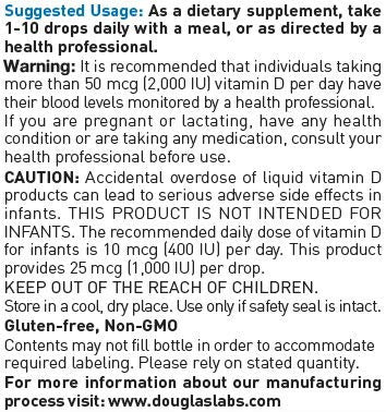 Douglas Laboratories Liquid Vitamin D3 | Supports Bones Cell Growth Neuromuscular And Immune Function | 0.75 Fl. Oz.