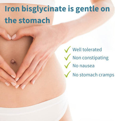 High Absorption Chelated Iron Bisglycinate 20mg with Vitamin C, Gentle Iron, Targeted Release, One Daily, Vegan, 180 Tablets, by Igennus