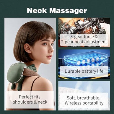 Dojavop Neck Massager With Heat Cordless Deep Tissue Massager For Neck And Shoulder Pain Relief Bionic Hand Electric Cervical Back Massager