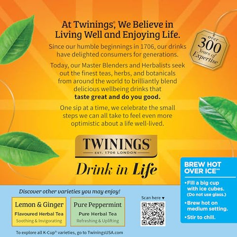 Twinings Pure Camomile Herbal Tea K-Cups for Keurig, 24 CT Box (1 Pack) | Pure Camomile Blossoms for Relaxation, Naturally Caffeine-Free, 24 Keurig Pods for Single Serve Brewers, Enjoy Hot or Iced