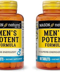 Mason Natural Men'S Potent Formula - Supports Energy And Performance, Improved, Endurance, Stamina And Vitality, Herbal Complex Supplement, 60 Tablets